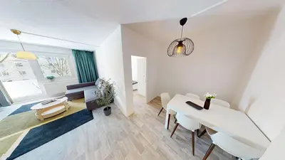 Ein Bett oder Betten in einem Zimmer der Unterkunft 5 Personen Apartment, WLAN