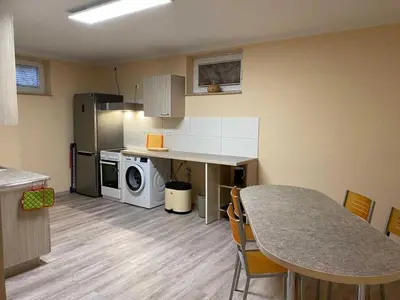 Küche/Küchenzeile in der Unterkunft Pension und Ferienwohnung Kristen Am Denkmal Süptitzer Höhen