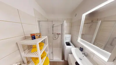 Ein Badezimmer in der Unterkunft Apartment für 5 Personen, WLAN