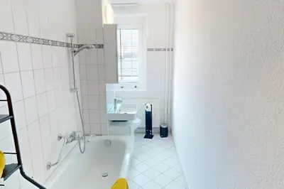 Ein Badezimmer in der Unterkunft Lichterfülltes Apartment mit WLAN