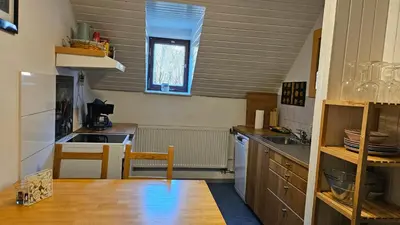 Küche/Küchenzeile in der Unterkunft Appartmenthaus Wartburg