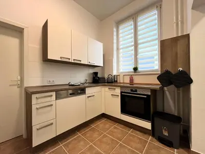 Küche/Küchenzeile in der Unterkunft MonteurWohnung Oskar06