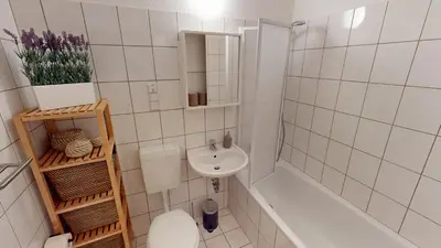 Ein Badezimmer in der Unterkunft Urban gelegenes Apartment mit WLAN