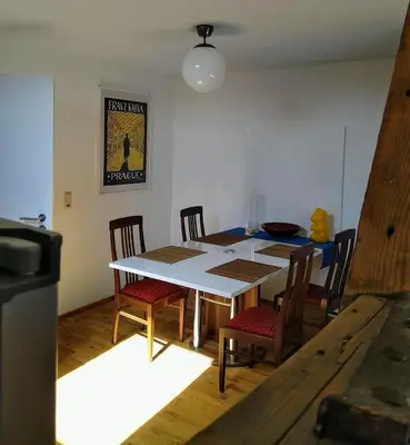 Ein Sitzbereich in der Unterkunft Charmant wohnen am Fuße des Kassbergs
