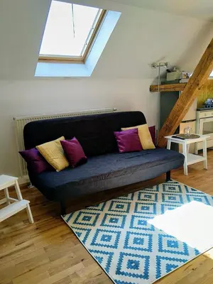 Ein Sitzbereich in der Unterkunft Charmant wohnen am Fuße des Kassbergs