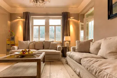 Ein Sitzbereich in der Unterkunft Bio-Apartments Villa Thusnelda