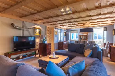 Ein Sitzbereich in der Unterkunft Bio-Apartments Villa Thusnelda