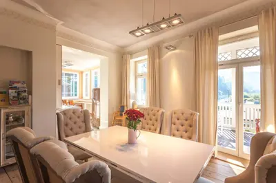 Ein Sitzbereich in der Unterkunft Bio-Apartments Villa Thusnelda
