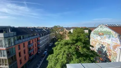 Ein allgemeiner Blick auf Dresden oder ein Stadtblick von der Ferienwohnung aus
