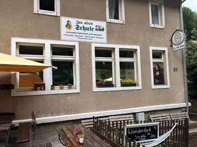 Ein Restaurant oder anderes Speiselokal in der Unterkunft Alte Schule