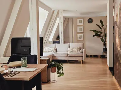 Ein Sitzbereich in der Unterkunft Elegantes Loft mit 2 Etagen im Königsviertel