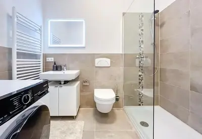 Ein Badezimmer in der Unterkunft Geräumige Stilvolle Wohnung - Ihr perfektes Zuhause