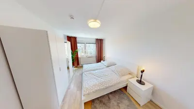 Ein Bett oder Betten in einem Zimmer der Unterkunft Ferienwohnung im Chemnitzer Süden mit WLAN