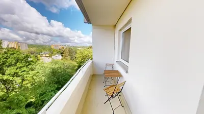Ein Balkon oder eine Terrasse in der Unterkunft Ferienwohnung im Chemnitzer Süden mit WLAN