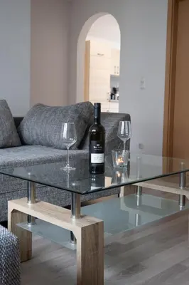 Ein Sitzbereich in der Unterkunft Ferienwohnung zum Schlossblick