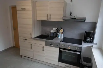 Küche/Küchenzeile in der Unterkunft Ferienwohnung zum Schlossblick
