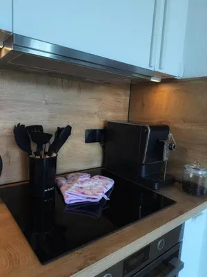 Küche/Küchenzeile in der Unterkunft Carrée 31 Balkon, Privatparkplatz, Aufzug, Kaffee