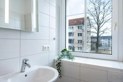 Ein Badezimmer in der Unterkunft Atelierwohnung am Stadtpark