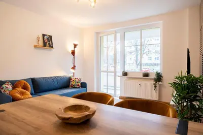 Ein Sitzbereich in der Unterkunft Atelierwohnung am Stadtpark