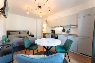 Küche/Küchenzeile in der Unterkunft City Apartment Dresden