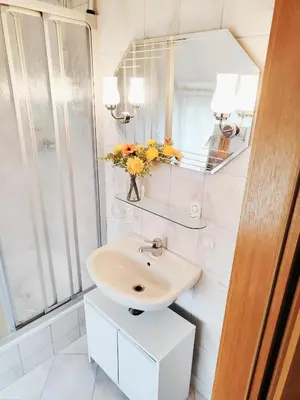 Ein Badezimmer in der Unterkunft L7 - Urlaubsmagie - Kleine Wohnung am Wanderweg