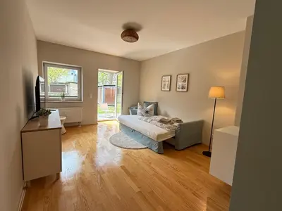 Ein Bett oder Betten in einem Zimmer der Unterkunft Gemütlich und ruhig im Herzen der Dresdner Neustadt