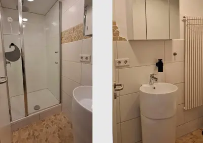 Ein Badezimmer in der Unterkunft 30 qm Fewo ländliche Lage Nossen