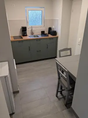 Küche/Küchenzeile in der Unterkunft Ferienwohnung Sydom