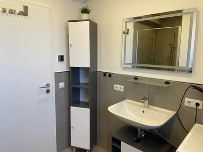 Ein Badezimmer in der Unterkunft Großkoschen Wohnungen