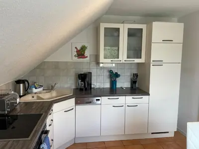 Küche/Küchenzeile in der Unterkunft Eastside-Apartment WHG 01