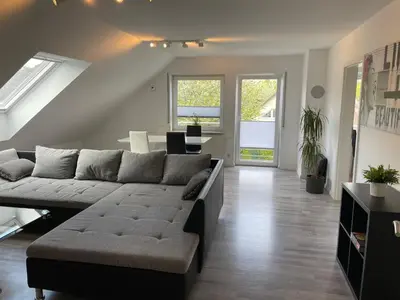 Ein Sitzbereich in der Unterkunft Eastside-Apartment WHG 01