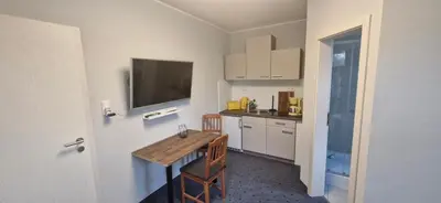 Küche/Küchenzeile in der Unterkunft Ferienwohnung Schwalbennest2