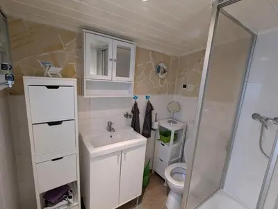 Ein Badezimmer in der Unterkunft Ferienhaus Königsnase