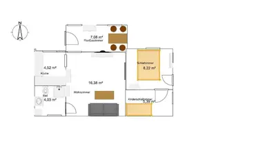 Grundriss der Unterkunft Ferienhaus Königsnase