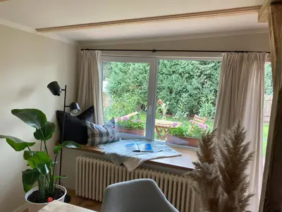 Ein Sitzbereich in der Unterkunft idyllische FeWo Motte