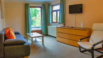 TV/Unterhaltungsangebot in der Unterkunft Pension Zum Talwächter im Sandsteinidyll
