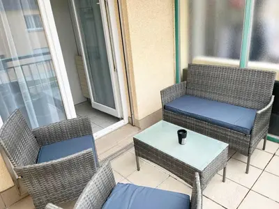Ein Sitzbereich in der Unterkunft Nestled Apartment in Radebaul