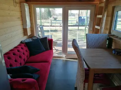 Ein Sitzbereich in der Unterkunft Weidmannsruh Natur pur - exklusives Tiny house