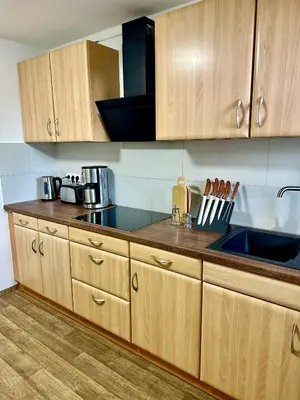 Küche/Küchenzeile in der Unterkunft Ferienwohnung Gerdi