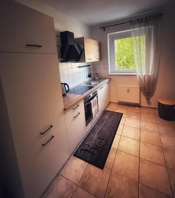 Küche/Küchenzeile in der Unterkunft Quartier Apartment - alte Steigerbaude