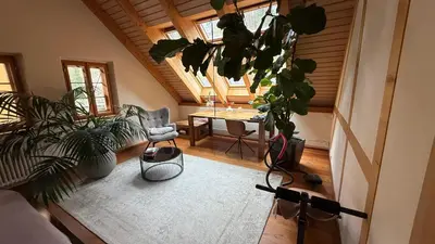 Ein Sitzbereich in der Unterkunft Winzerhaus am Elbhang