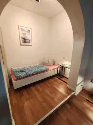 Ein Bett oder Betten in einem Zimmer der Unterkunft Elbe Quartier Meissen TOP MONTEURUNTERKÜNFTE Wohnung 12