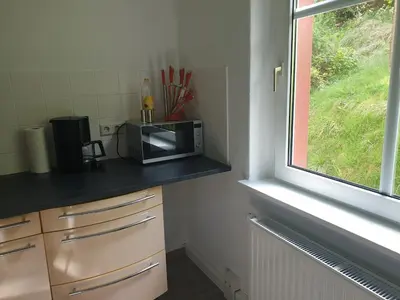Küche/Küchenzeile in der Unterkunft Ferienwohnung am Tharandter Wald