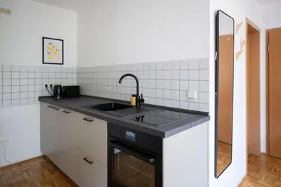 Küche/Küchenzeile in der Unterkunft Ruhig und zentral mit Balkon