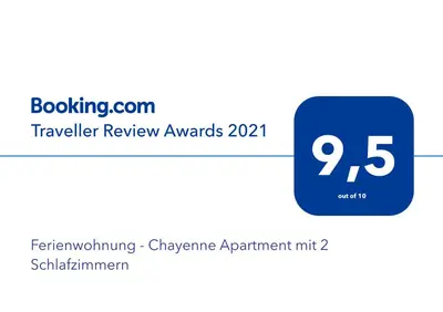 Ein Zertifikat, Auszeichnung, Logo oder anderes Dokument, das in der Unterkunft Ferienwohnung - Chayenne Apartment mit 2 Schlafzimmern ausgestellt ist
