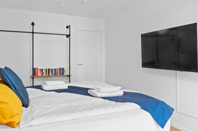 Ein Bett oder Betten in einem Zimmer der Unterkunft Luxus im Zentrum für 6 Personen! 3 Zimmer, Balkon, WLAN, Parkplatz