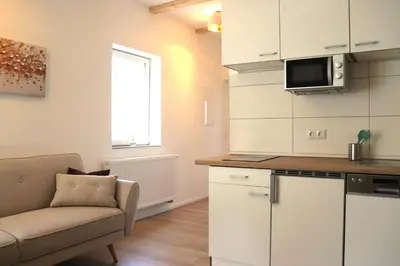 Küche/Küchenzeile in der Unterkunft Ferienhaus mit Garten und Tor zur Dresdner Heide