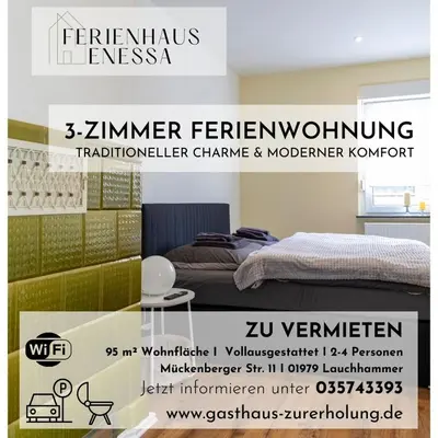 Ein Bett oder Betten in einem Zimmer der Unterkunft Ferienhaus Enessa