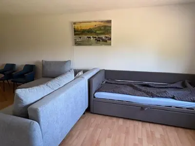 Ein Sitzbereich in der Unterkunft Bauernhof
