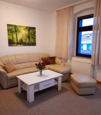 Ein Sitzbereich in der Unterkunft Großzügige, komfortable Wohnung